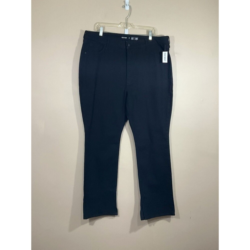 Old Navy Kicker Extra High Rise Boot Cut Jeans 18 Black Secret Smooth Pocket NWT